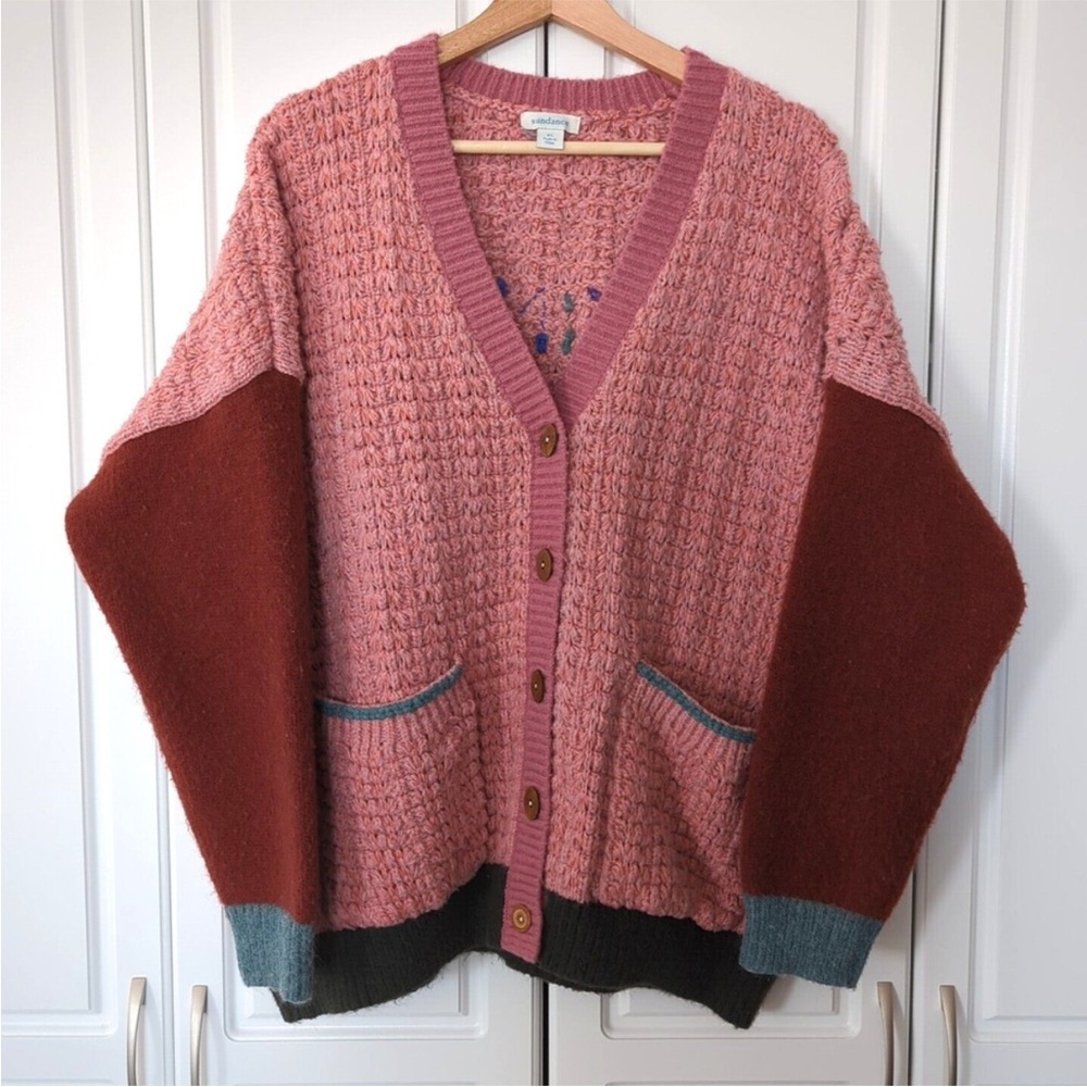 Sundance Pink and Brown Knit Sweater
